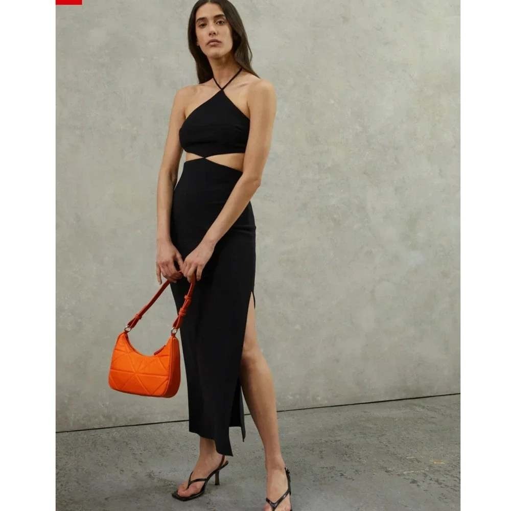 Bec + Bridge Iris Dress Black Halter Maxi Cutout Backless Stretch Women‎ Sz 4